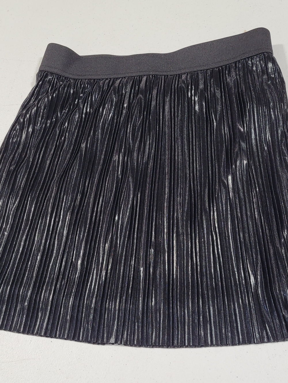 Forever 21 Black Metallic Pleated Skater Skirt